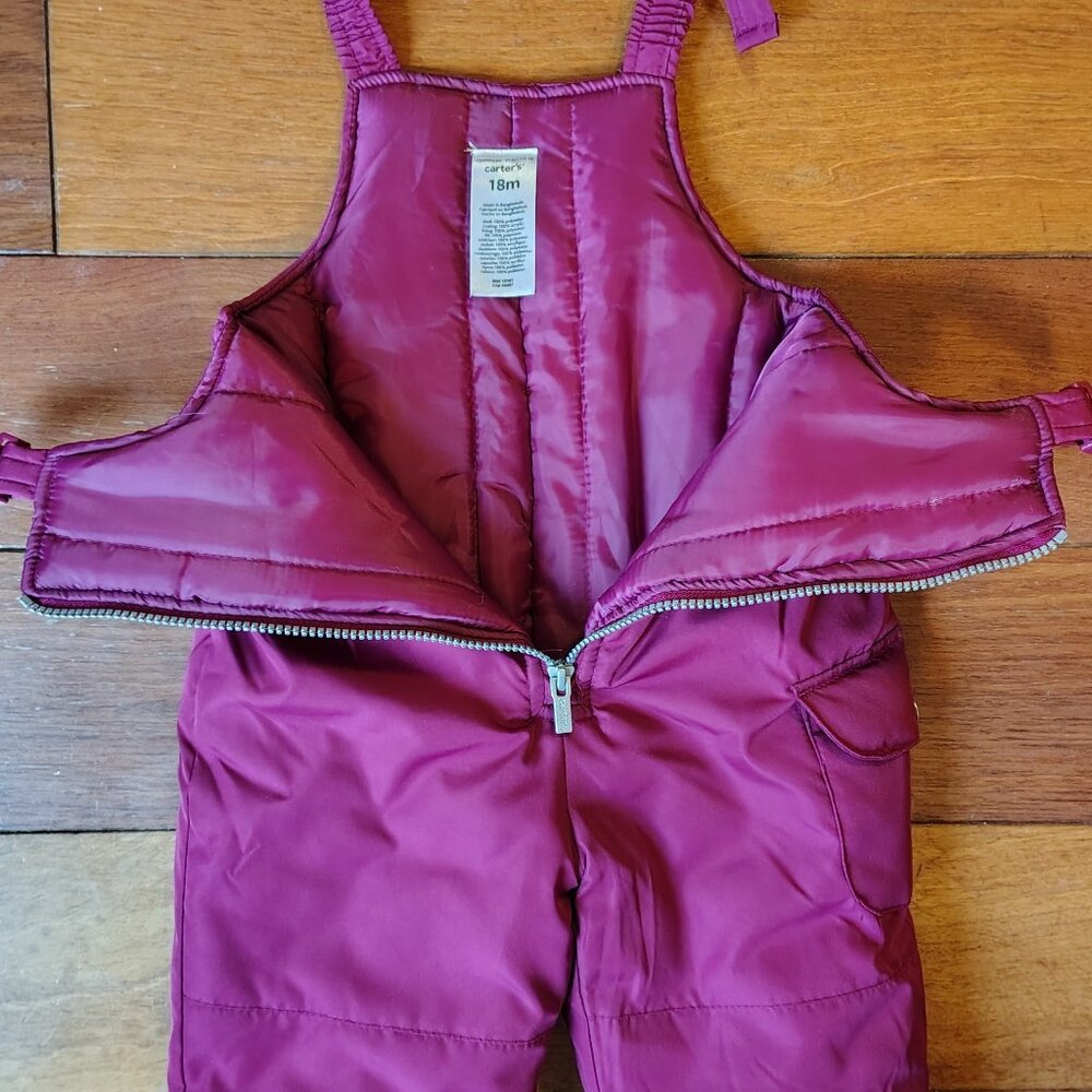 Carter's Pink Snow Bib / Snow Pants Size 18m